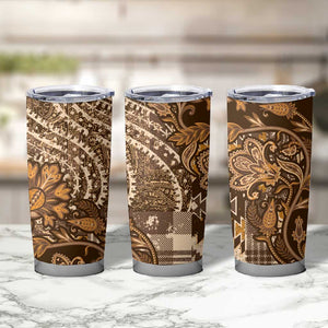 Afro Floral mix Maasai Shuka Tumbler Cup Gold Moitf