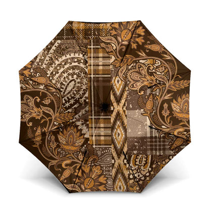 Africa Floral mix Maasai Shuka Umbrella Gold Moitf