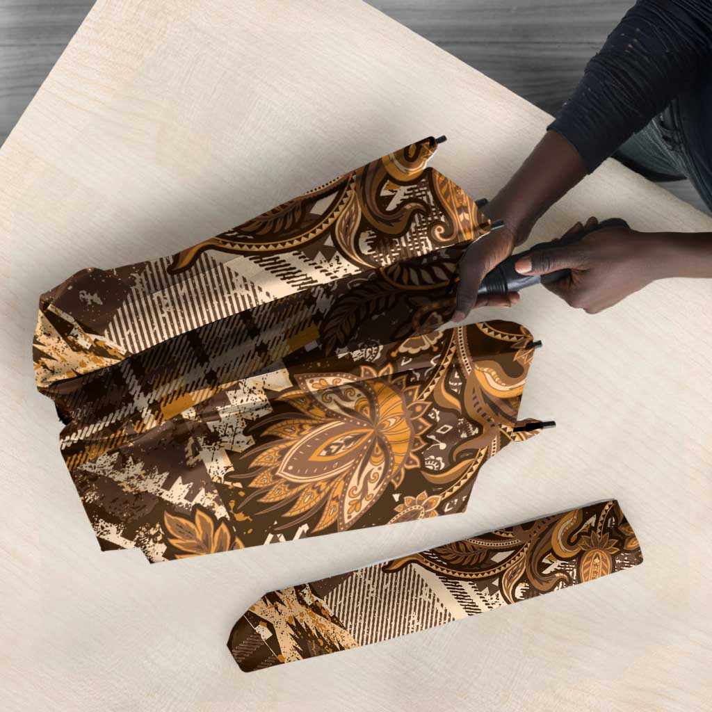 Africa Floral mix Maasai Shuka Umbrella Gold Moitf