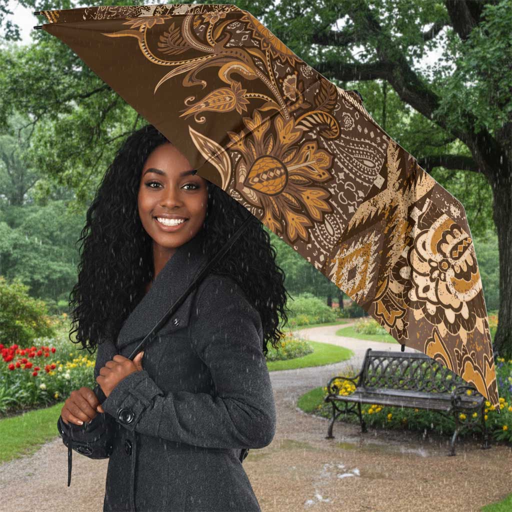 Africa Floral mix Maasai Shuka Umbrella Gold Moitf
