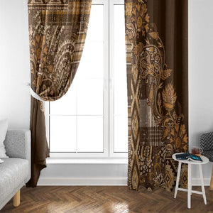 Afro Floral mix Maasai Shuka Window Curtain Gold Moitf