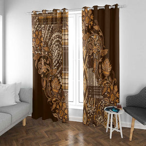 Afro Floral mix Maasai Shuka Window Curtain Gold Moitf