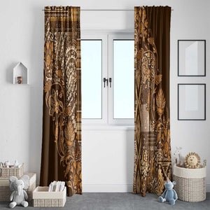 Afro Floral mix Maasai Shuka Window Curtain Gold Moitf