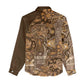 Afro Floral mix Maasai Shuka Women Casual Shirt Gold Moitf LT9