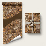 Africa Floral mix Maasai Shuka Wrapping Paper Gold Moitf - African Pride