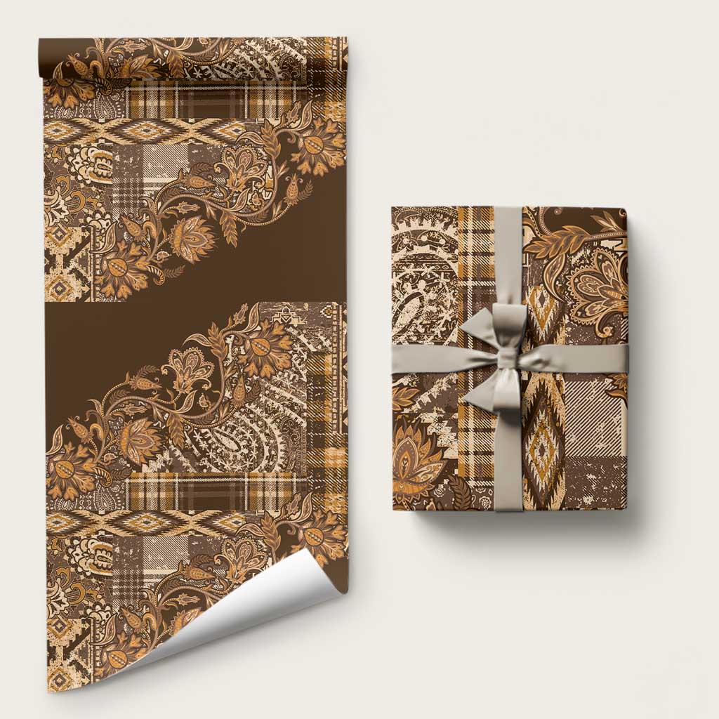 Africa Floral mix Maasai Shuka Wrapping Paper Gold Moitf - African Pride