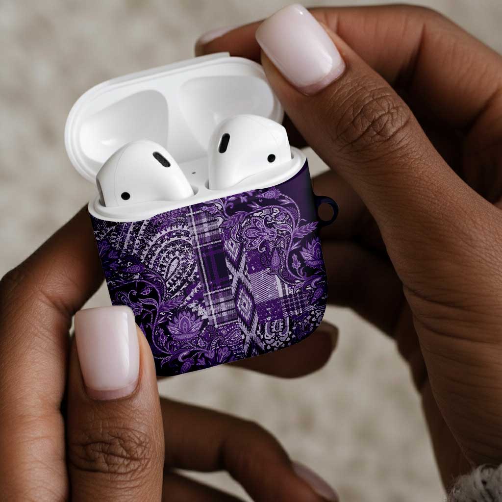 Africa Floral mix Maasai Shuka AirPods Case Purple Moitf
