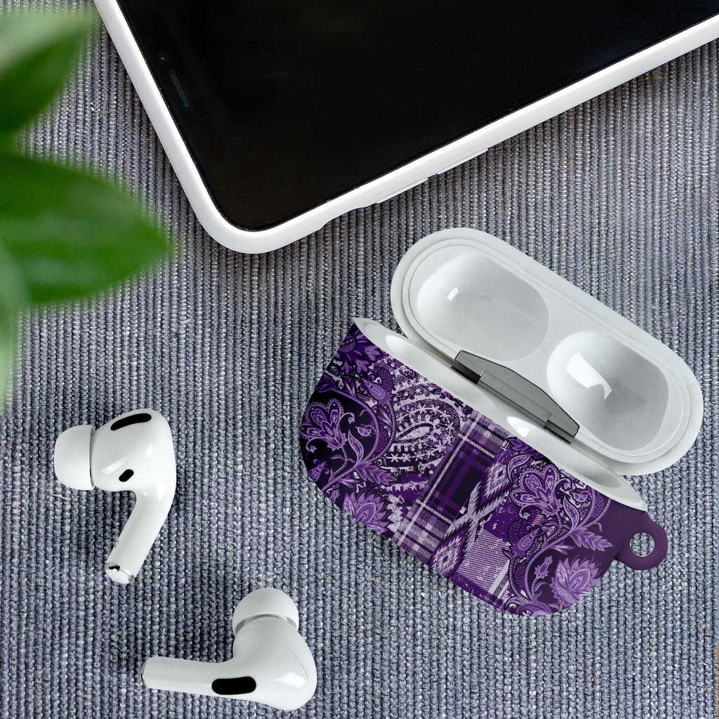 Africa Floral mix Maasai Shuka AirPods Case Purple Moitf