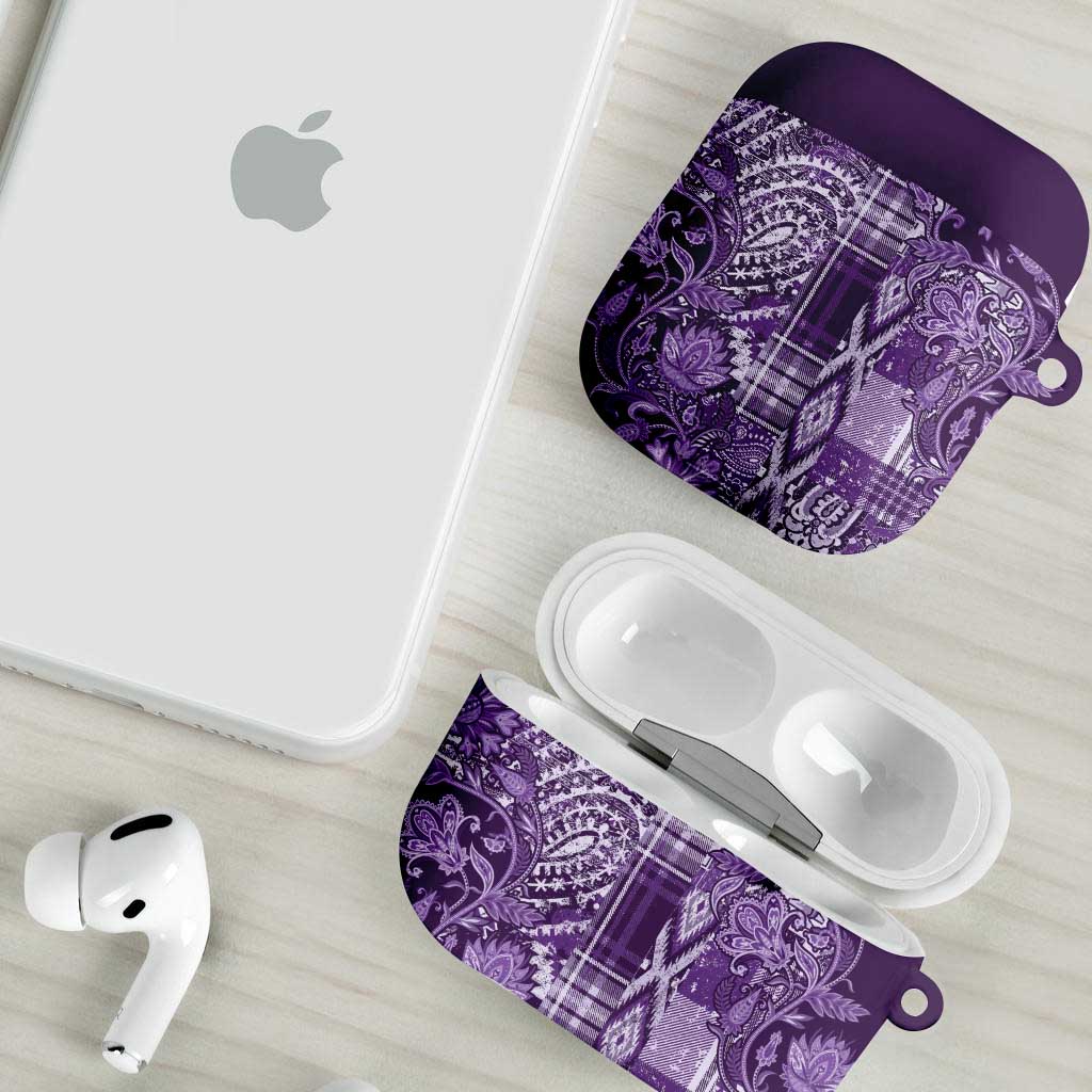 Africa Floral mix Maasai Shuka AirPods Case Purple Moitf