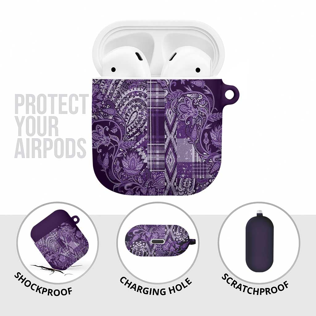 Africa Floral mix Maasai Shuka AirPods Case Purple Moitf