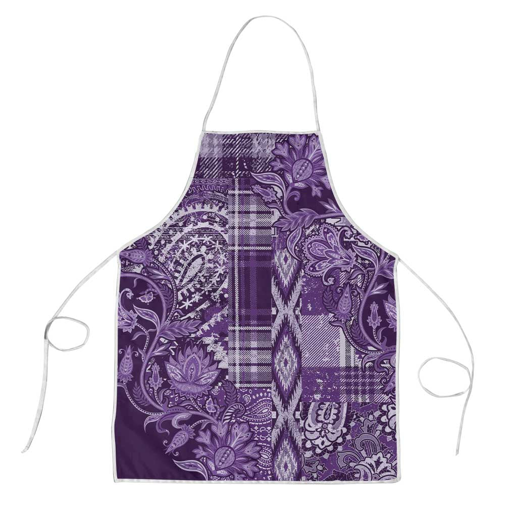 Africa Floral mix Maasai Shuka Apron Purple Moitf