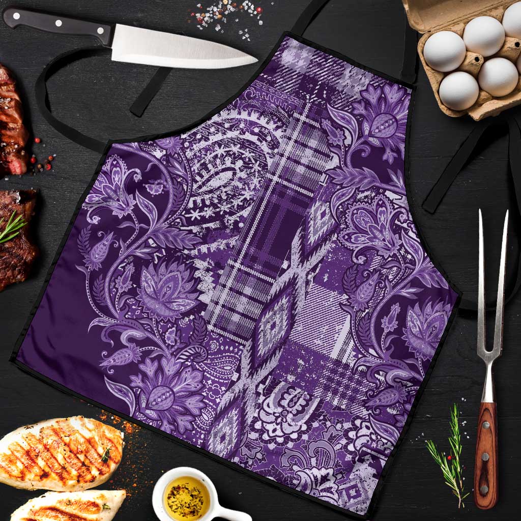 Africa Floral mix Maasai Shuka Apron Purple Moitf