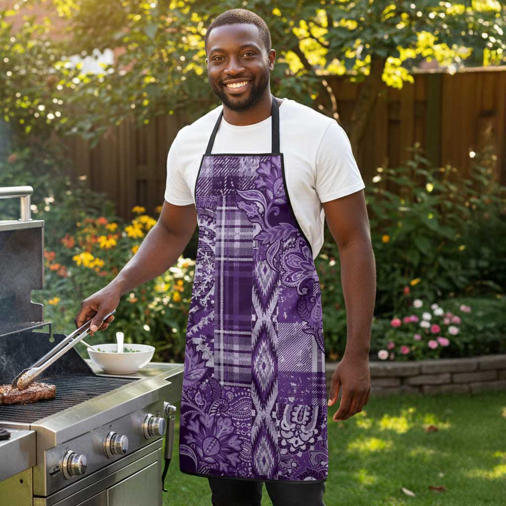 Africa Floral mix Maasai Shuka Apron Purple Moitf