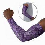Africa Floral mix Maasai Shuka Arm Sleeves Purple Moitf