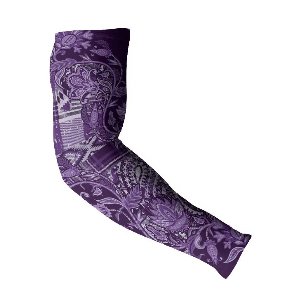 Africa Floral mix Maasai Shuka Arm Sleeves Purple Moitf