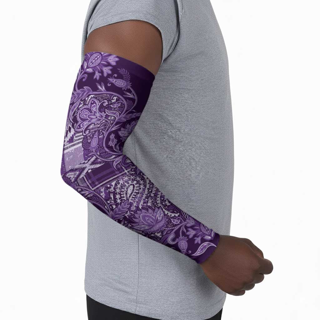 Africa Floral mix Maasai Shuka Arm Sleeves Purple Moitf