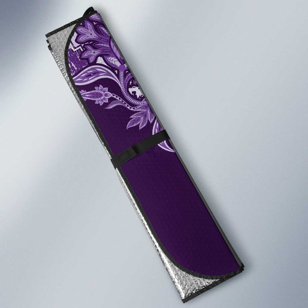 Africa Floral mix Maasai Shuka Auto Sun Shade Purple Moitf