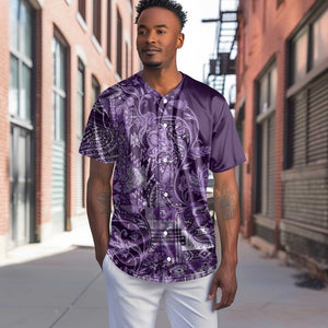 Afro Floral mix Maasai Shuka Baseball Jersey Purple Moitf