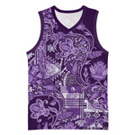 Afro Floral mix Maasai Shuka Basketball Jersey Purple Moitf LT9