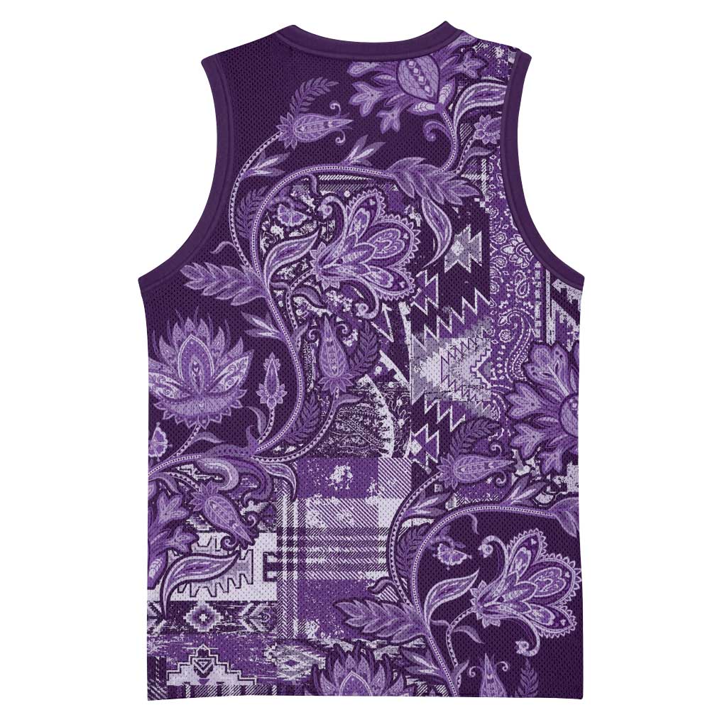 Afro Floral mix Maasai Shuka Basketball Jersey Purple Moitf LT9