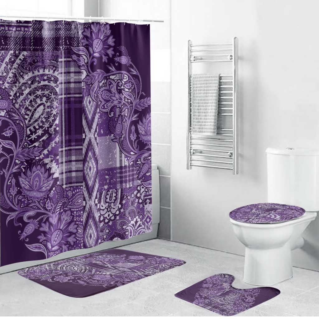 Africa Floral mix Maasai Shuka Bathroom Set Purple Moitf