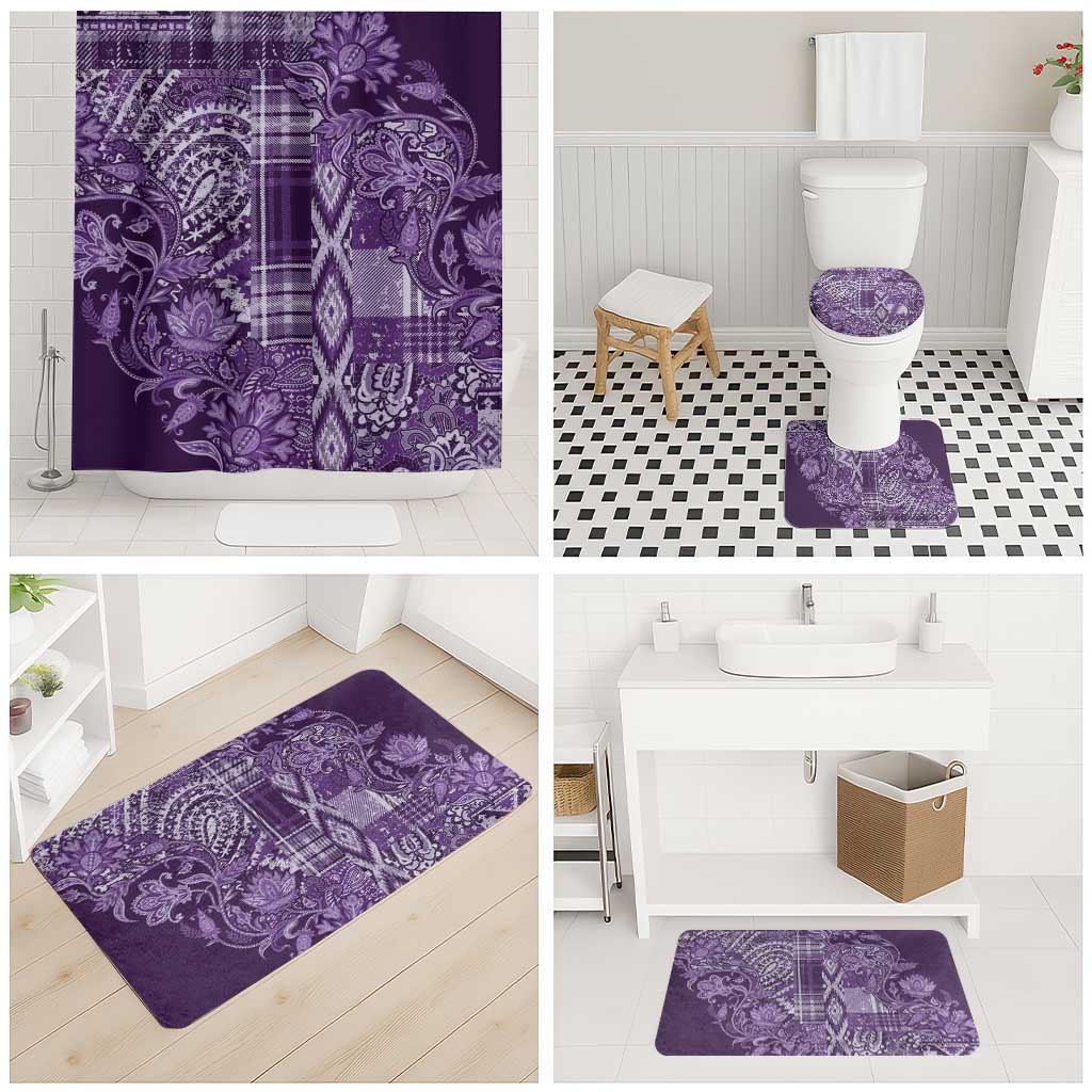 Africa Floral mix Maasai Shuka Bathroom Set Purple Moitf