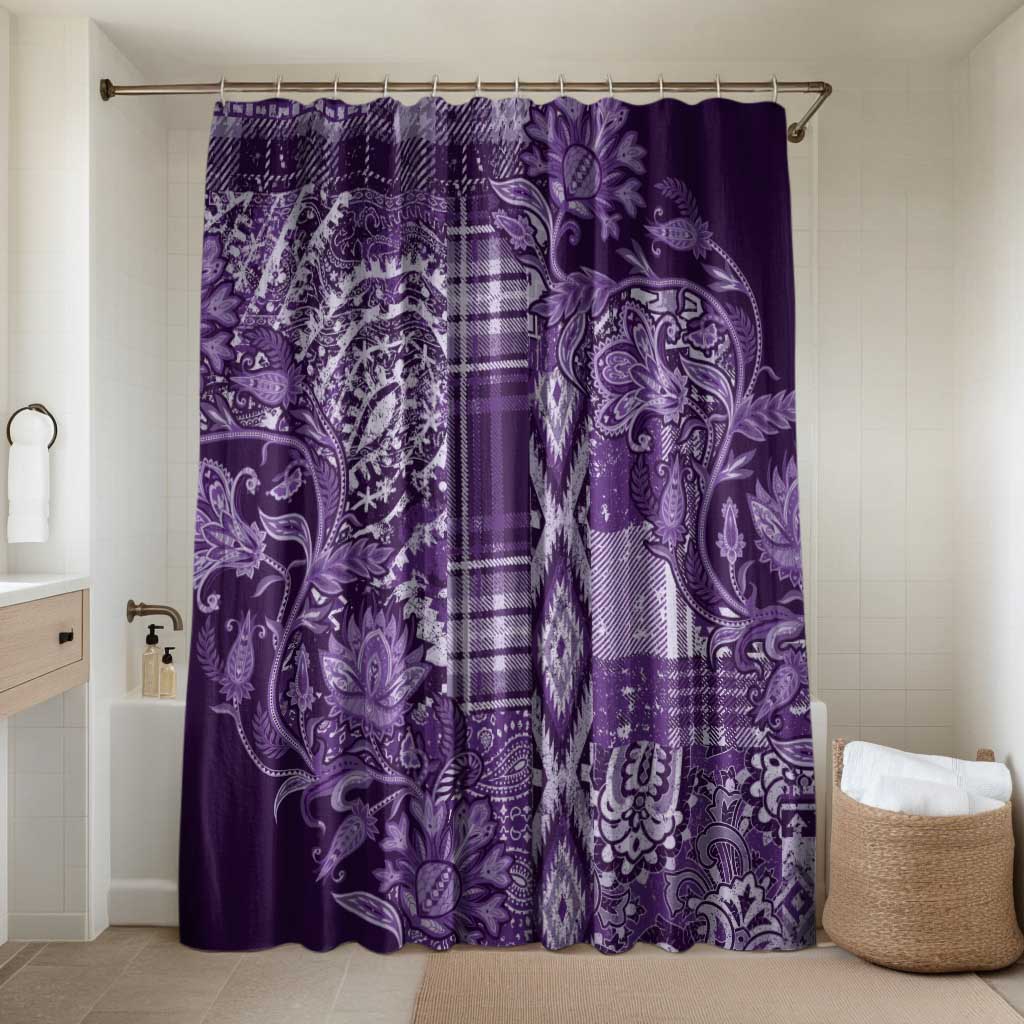 Africa Floral mix Maasai Shuka Bathroom Set Purple Moitf
