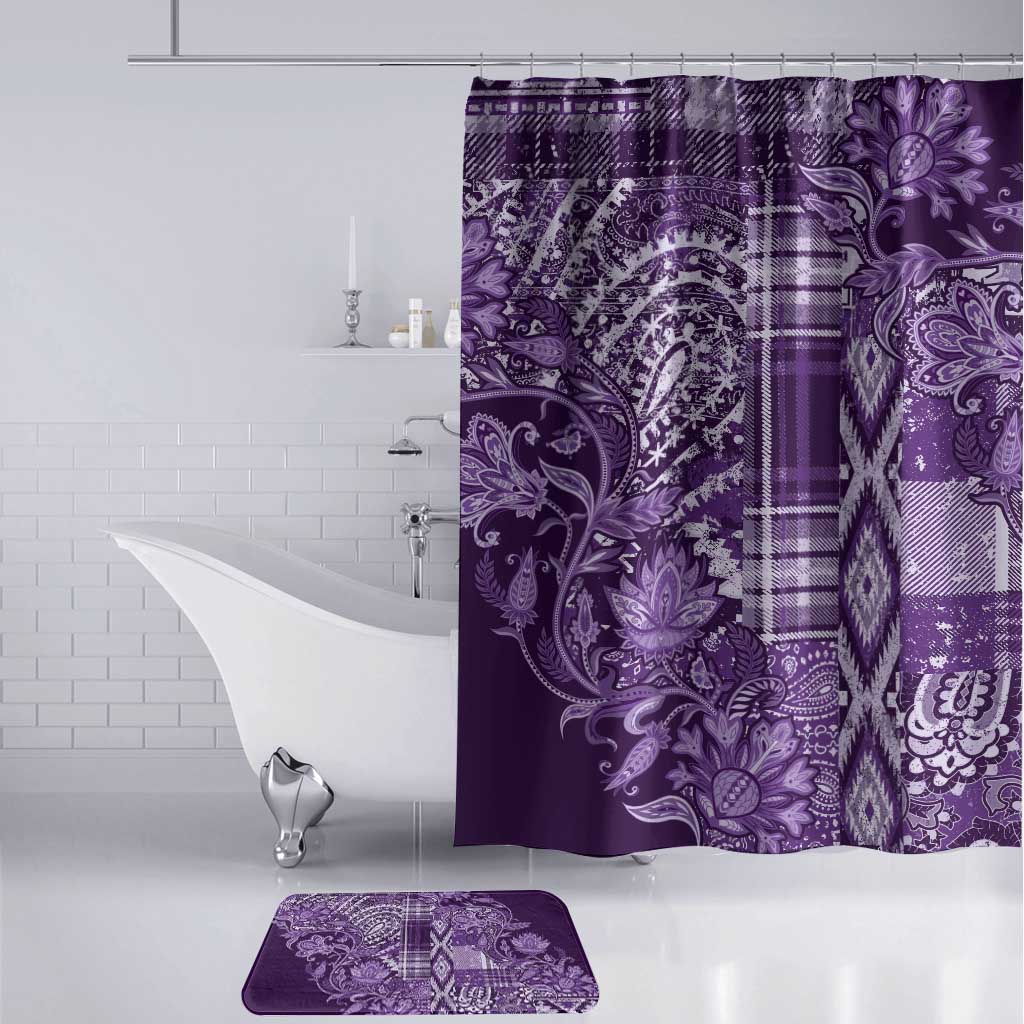 Africa Floral mix Maasai Shuka Bathroom Set Purple Moitf