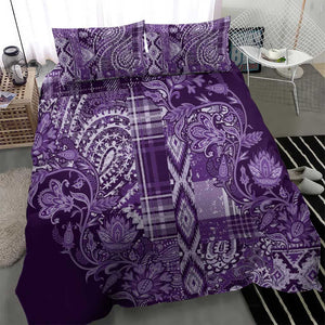 Afro Floral mix Maasai Shuka Bedding Set Purple Moitf