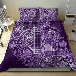 Afro Floral mix Maasai Shuka Bedding Set Purple Moitf