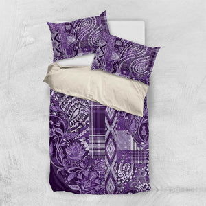 Afro Floral mix Maasai Shuka Bedding Set Purple Moitf