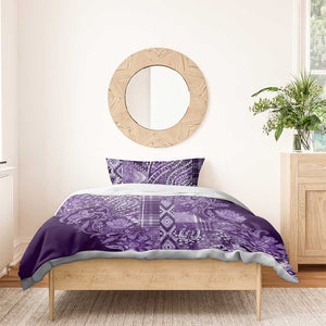 Afro Floral mix Maasai Shuka Bedding Set Purple Moitf