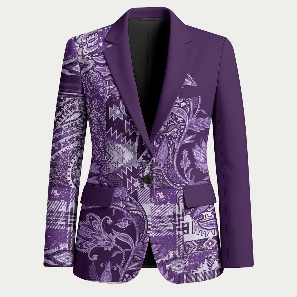 Africa Floral mix Maasai Shuka Blazer Purple Moitf
