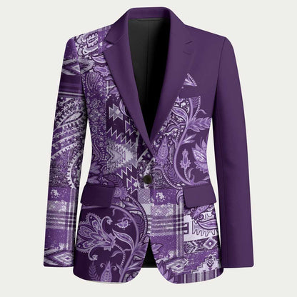 Africa Floral mix Maasai Shuka Blazer Purple Moitf