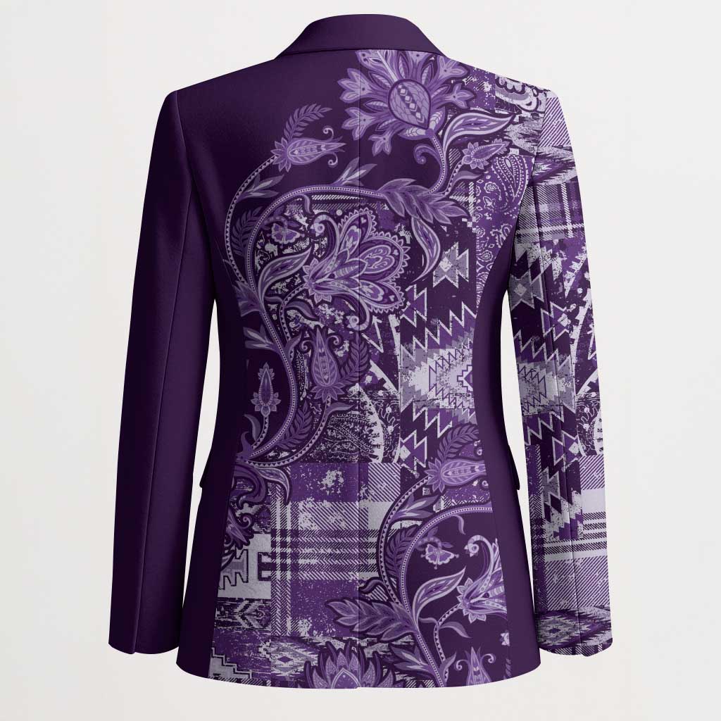 Africa Floral mix Maasai Shuka Blazer Purple Moitf