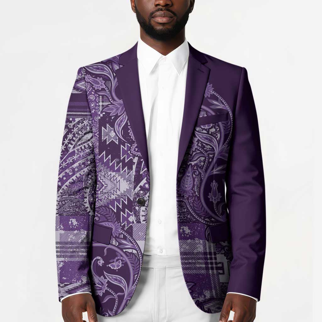 Africa Floral mix Maasai Shuka Blazer Purple Moitf