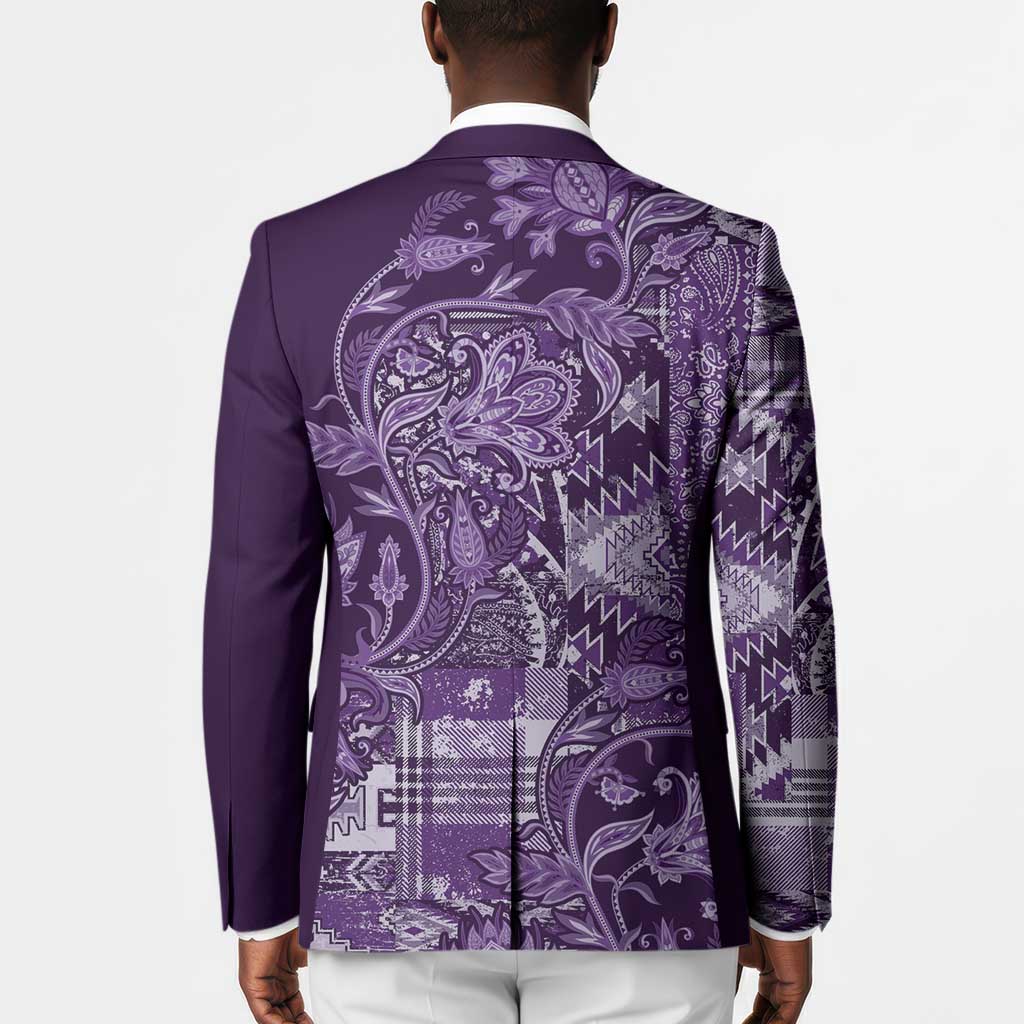 Africa Floral mix Maasai Shuka Blazer Purple Moitf