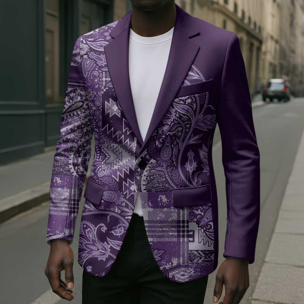 Africa Floral mix Maasai Shuka Blazer Purple Moitf
