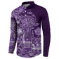 Africa Floral mix Maasai Shuka Button Sweatshirt Purple Moitf