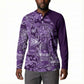 Africa Floral mix Maasai Shuka Button Sweatshirt Purple Moitf