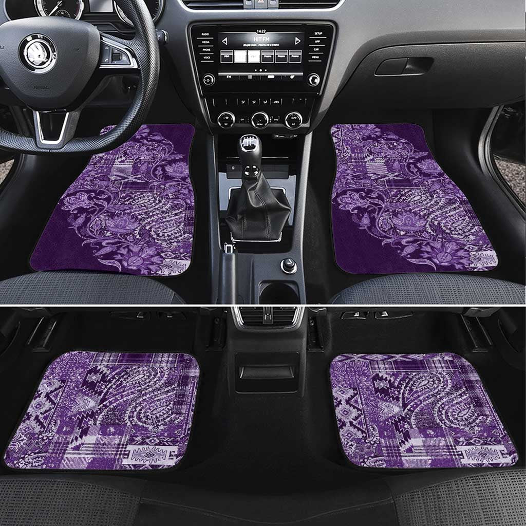 Afro Floral mix Maasai Shuka Car Mats Purple Moitf