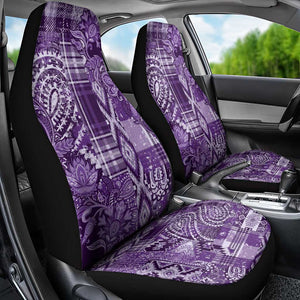 Afro Floral mix Maasai Shuka Car Seat Cover Purple Moitf