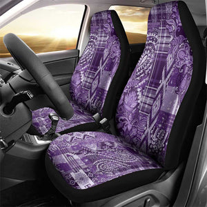 Afro Floral mix Maasai Shuka Car Seat Cover Purple Moitf