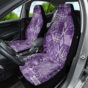 Afro Floral mix Maasai Shuka Car Seat Cover Purple Moitf