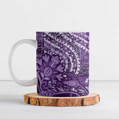 Africa Floral mix Maasai Shuka Ceramic Mug Purple Moitf