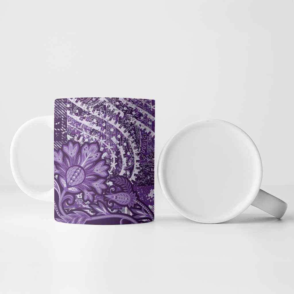 Africa Floral mix Maasai Shuka Ceramic Mug Purple Moitf