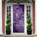 Africa Floral mix Maasai Shuka Door Cover Purple Moitf