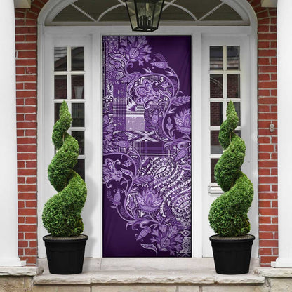Africa Floral mix Maasai Shuka Door Cover Purple Moitf