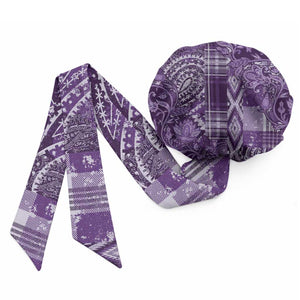 Africa Floral mix Maasai Shuka Easy Headwrap Purple Moitf