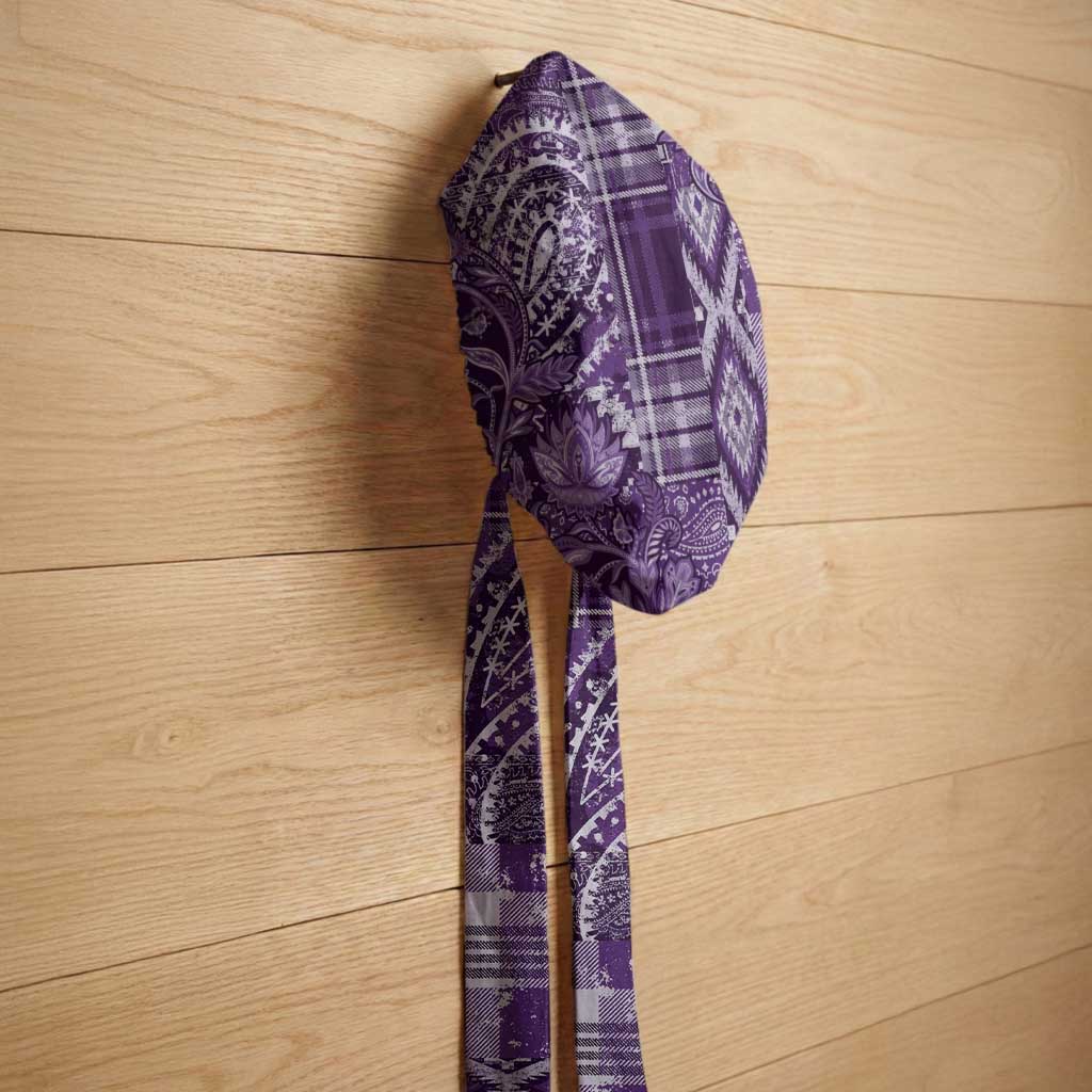 Africa Floral mix Maasai Shuka Easy Headwrap Purple Moitf
